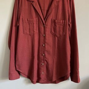 Abercrombie & Fitch red boyfriend-style flannel, size XL